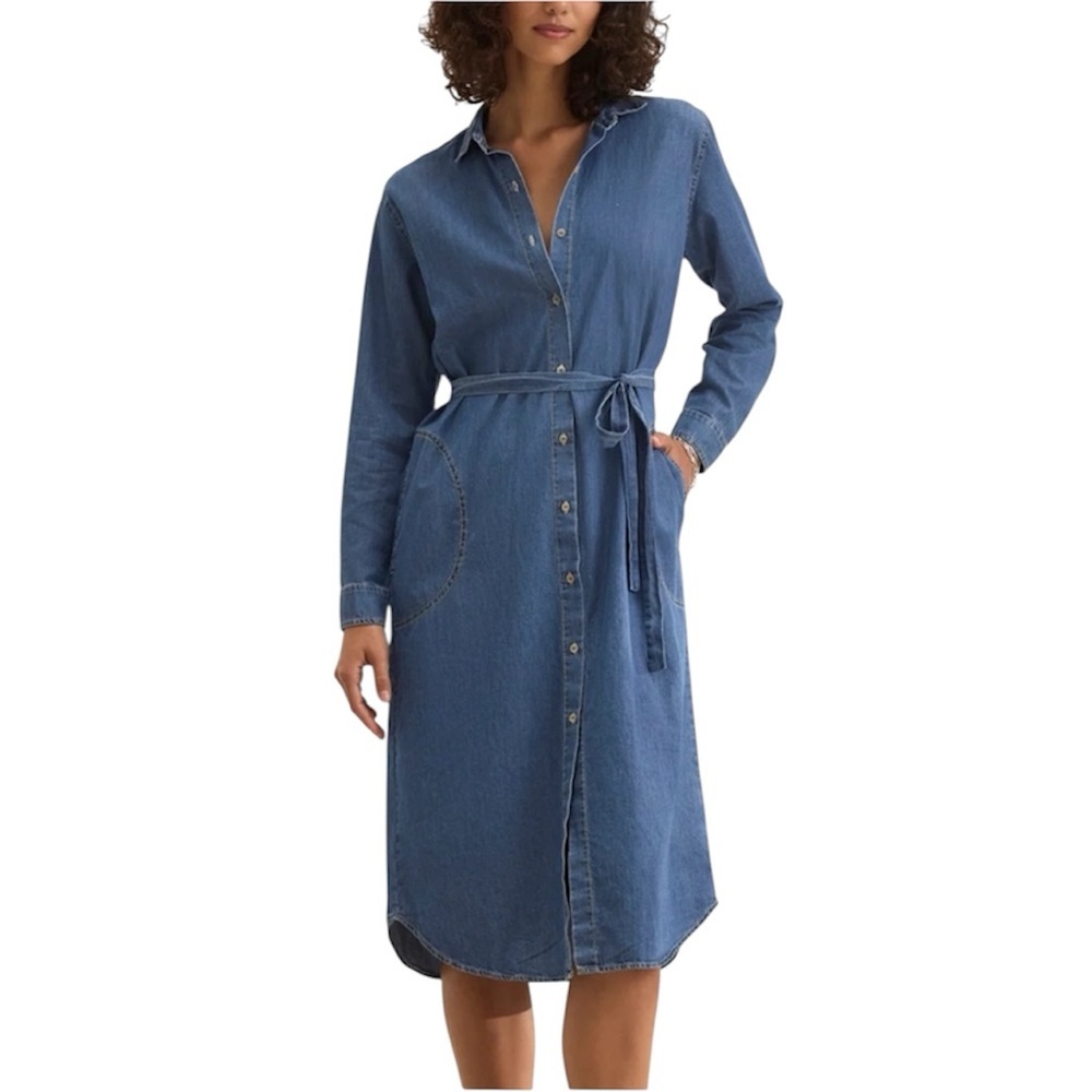 SOLD Velvet by Graham & Spencer | Women’s Chambray Button Down Belted Dress